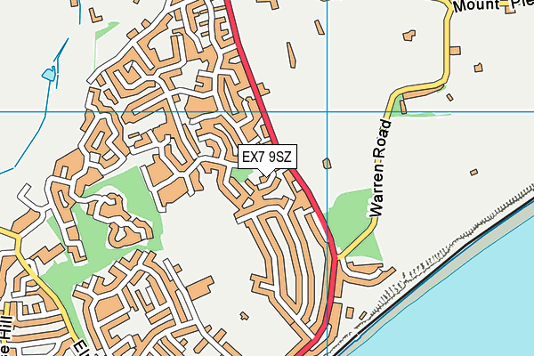 EX7 9SZ map - OS VectorMap District (Ordnance Survey)