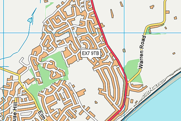 EX7 9TB map - OS VectorMap District (Ordnance Survey)