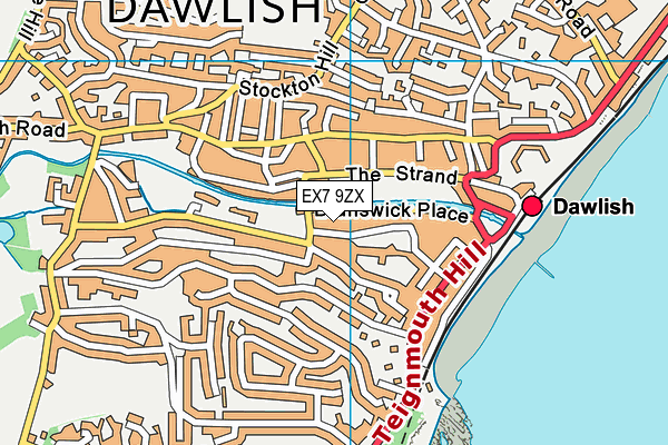 EX7 9ZX map - OS VectorMap District (Ordnance Survey)