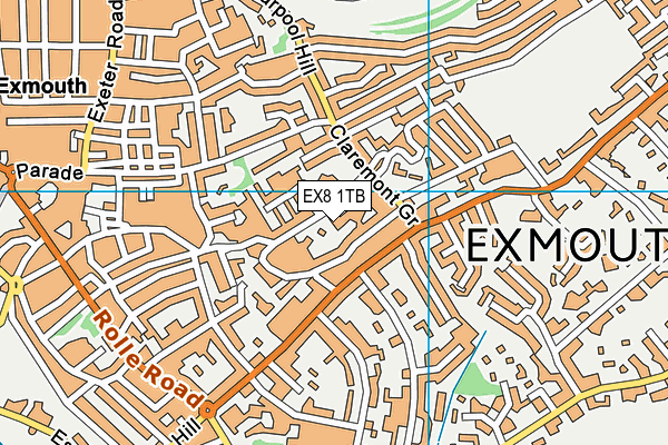 EX8 1TB map - OS VectorMap District (Ordnance Survey)