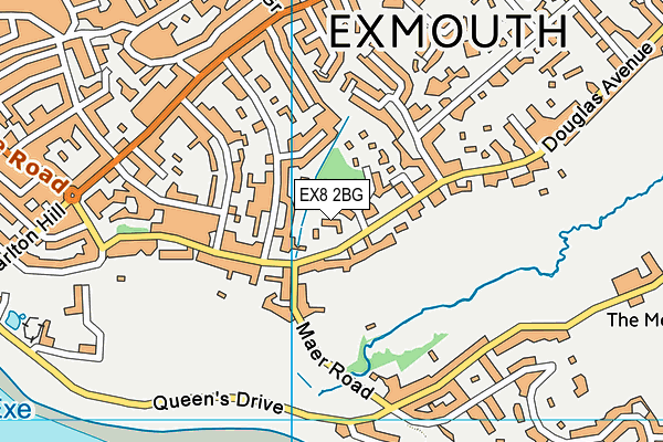 EX8 2BG map - OS VectorMap District (Ordnance Survey)