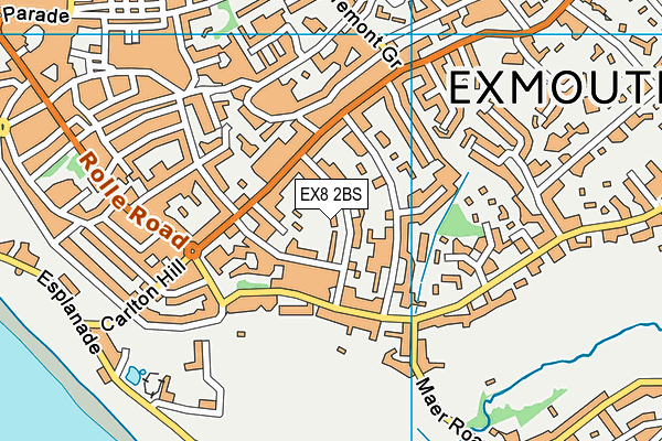 EX8 2BS map - OS VectorMap District (Ordnance Survey)