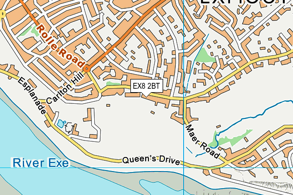 EX8 2BT map - OS VectorMap District (Ordnance Survey)