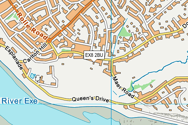 EX8 2BU map - OS VectorMap District (Ordnance Survey)
