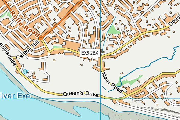 EX8 2BX map - OS VectorMap District (Ordnance Survey)