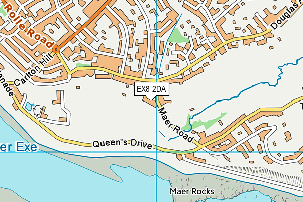 EX8 2DA map - OS VectorMap District (Ordnance Survey)