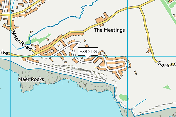 EX8 2DG map - OS VectorMap District (Ordnance Survey)