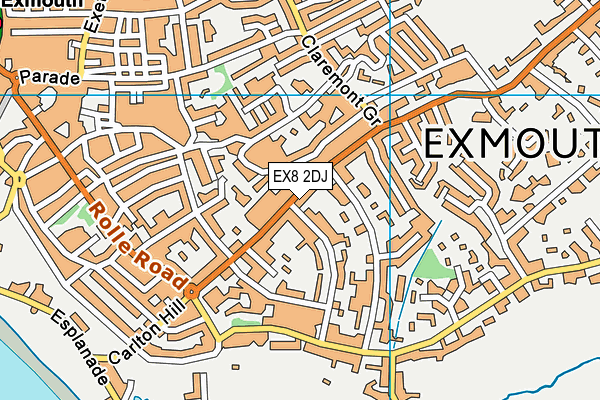 EX8 2DJ map - OS VectorMap District (Ordnance Survey)