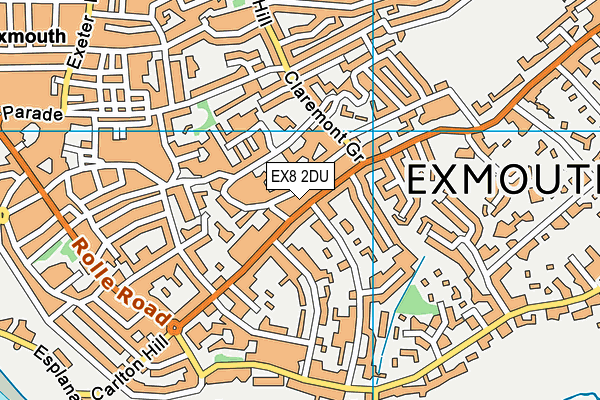 EX8 2DU map - OS VectorMap District (Ordnance Survey)