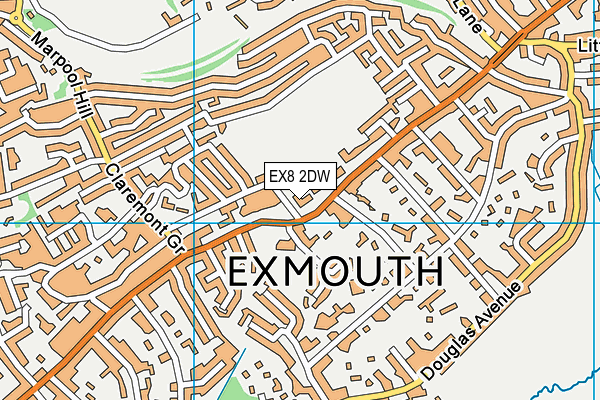 EX8 2DW map - OS VectorMap District (Ordnance Survey)