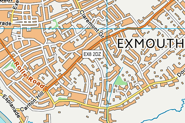 EX8 2DZ map - OS VectorMap District (Ordnance Survey)