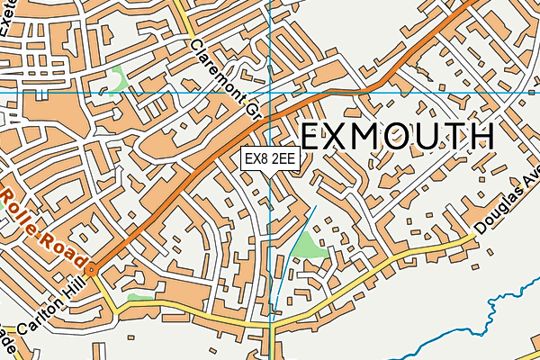 EX8 2EE map - OS VectorMap District (Ordnance Survey)