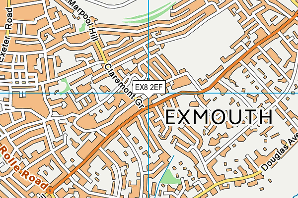 EX8 2EF map - OS VectorMap District (Ordnance Survey)