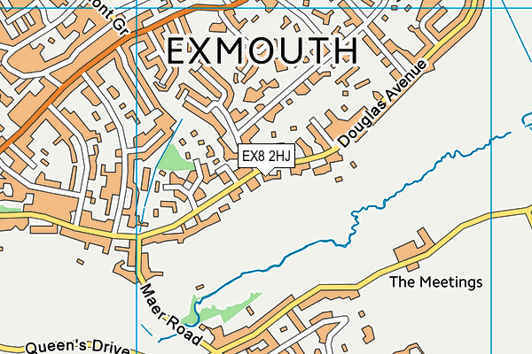 EX8 2HJ map - OS VectorMap District (Ordnance Survey)
