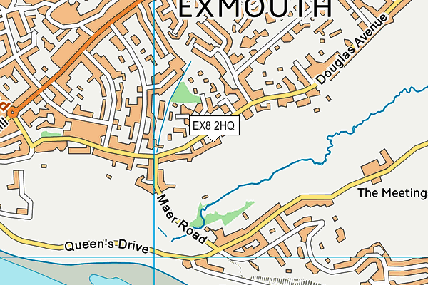 EX8 2HQ map - OS VectorMap District (Ordnance Survey)