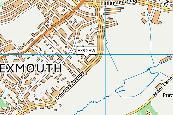 EX8 2HW map - OS VectorMap District (Ordnance Survey)