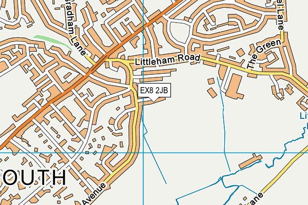 EX8 2JB map - OS VectorMap District (Ordnance Survey)