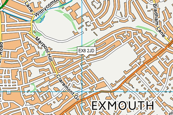 EX8 2JD map - OS VectorMap District (Ordnance Survey)