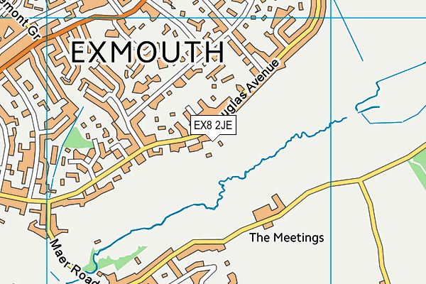 EX8 2JE map - OS VectorMap District (Ordnance Survey)