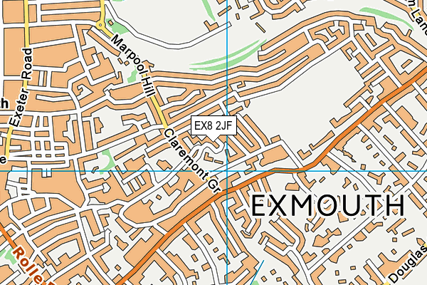 EX8 2JF map - OS VectorMap District (Ordnance Survey)