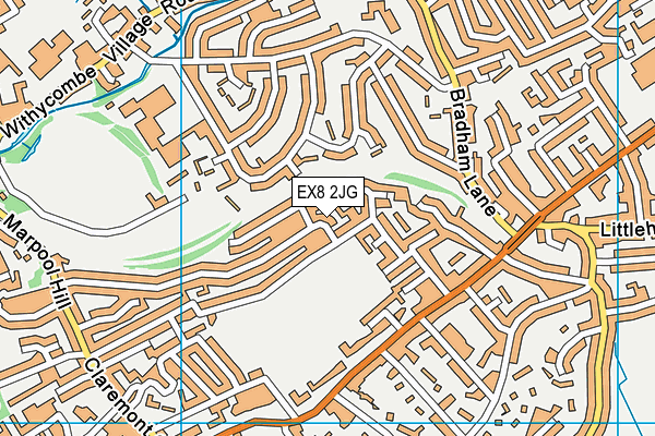 EX8 2JG map - OS VectorMap District (Ordnance Survey)