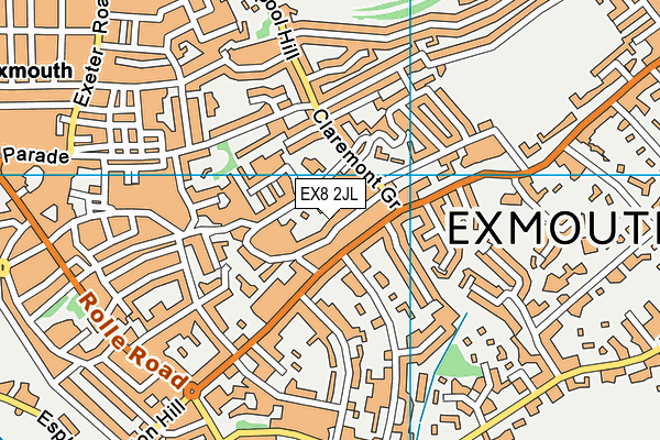 EX8 2JL map - OS VectorMap District (Ordnance Survey)