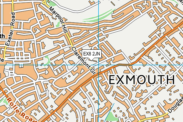 EX8 2JN map - OS VectorMap District (Ordnance Survey)