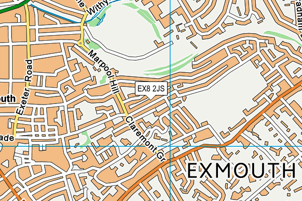 EX8 2JS map - OS VectorMap District (Ordnance Survey)