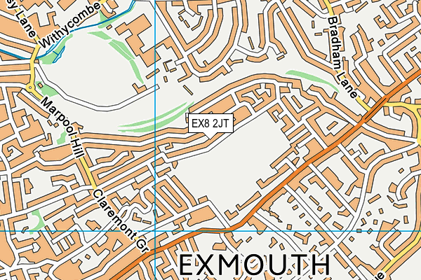 EX8 2JT map - OS VectorMap District (Ordnance Survey)