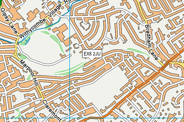EX8 2JU map - OS VectorMap District (Ordnance Survey)