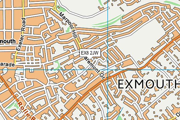 EX8 2JW map - OS VectorMap District (Ordnance Survey)