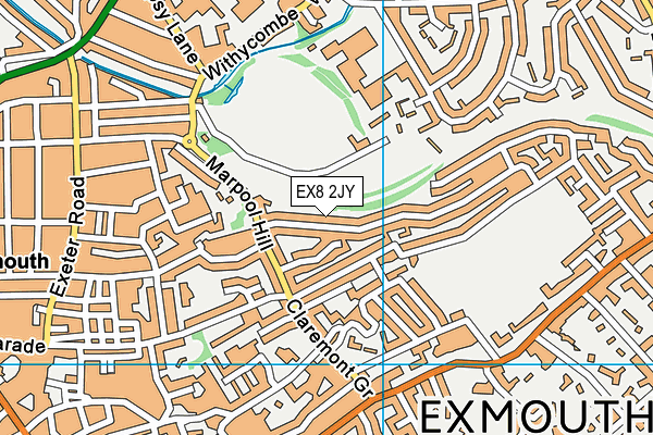 EX8 2JY map - OS VectorMap District (Ordnance Survey)