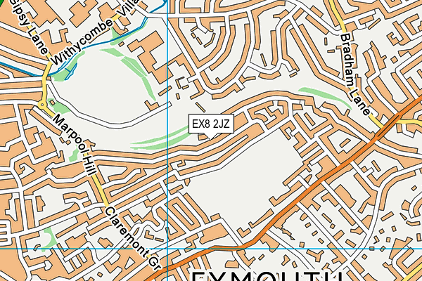 EX8 2JZ map - OS VectorMap District (Ordnance Survey)