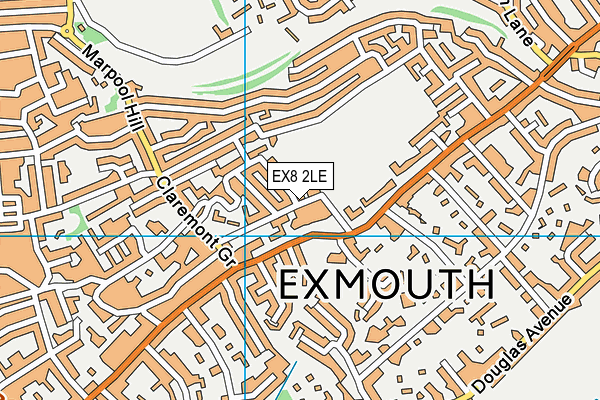 EX8 2LE map - OS VectorMap District (Ordnance Survey)