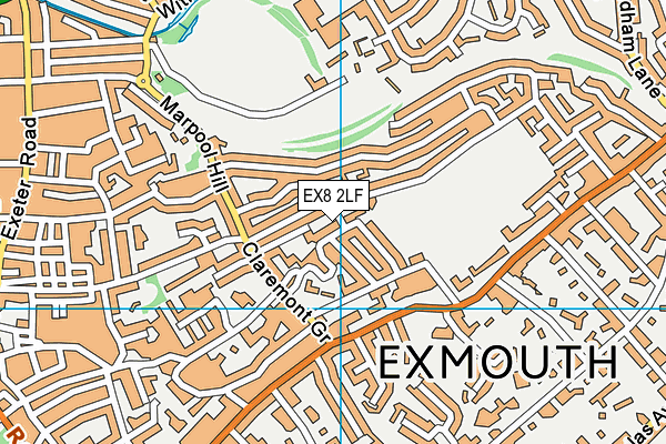 EX8 2LF map - OS VectorMap District (Ordnance Survey)