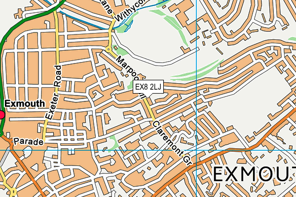EX8 2LJ map - OS VectorMap District (Ordnance Survey)