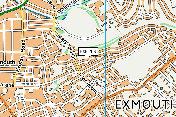 EX8 2LN map - OS VectorMap District (Ordnance Survey)