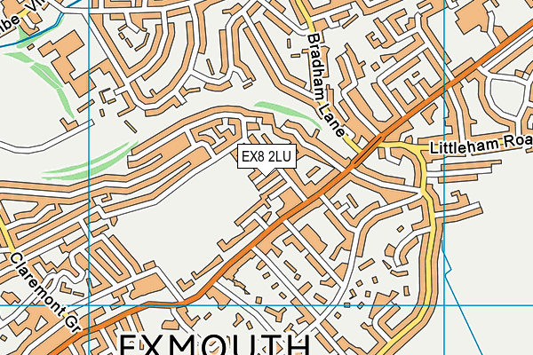 EX8 2LU map - OS VectorMap District (Ordnance Survey)