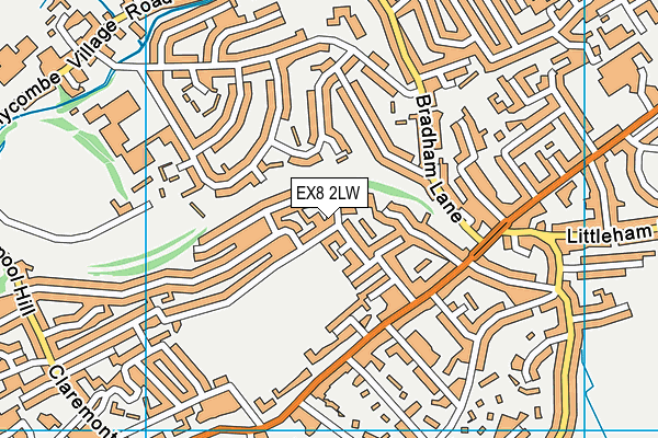 EX8 2LW map - OS VectorMap District (Ordnance Survey)