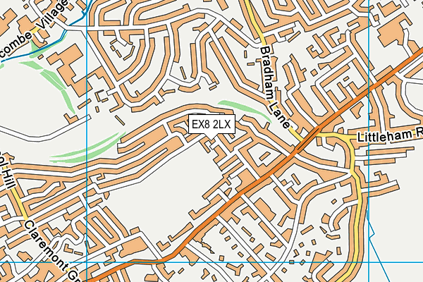 EX8 2LX map - OS VectorMap District (Ordnance Survey)