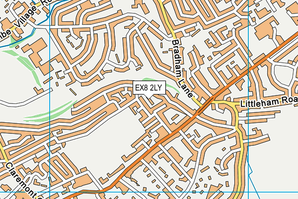 EX8 2LY map - OS VectorMap District (Ordnance Survey)
