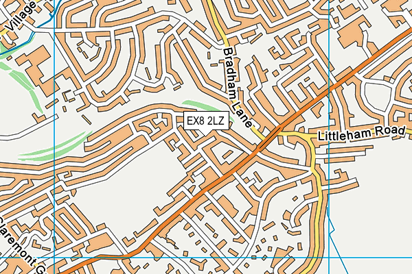 EX8 2LZ map - OS VectorMap District (Ordnance Survey)