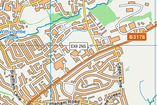 EX8 2NS map - OS VectorMap District (Ordnance Survey)