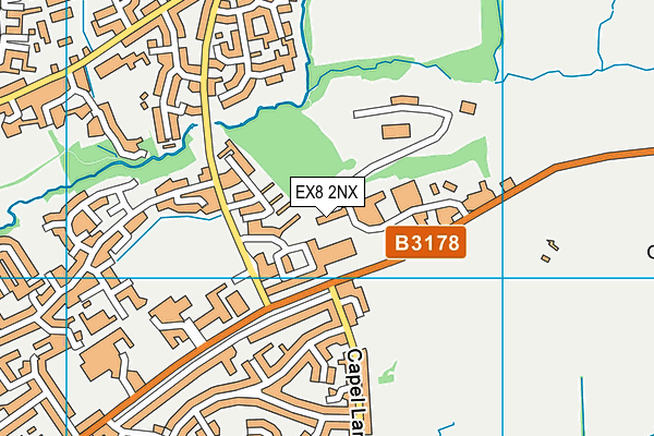 EX8 2NX map - OS VectorMap District (Ordnance Survey)
