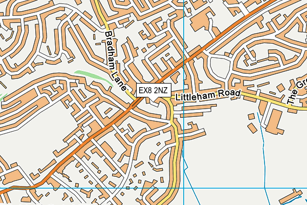 EX8 2NZ map - OS VectorMap District (Ordnance Survey)
