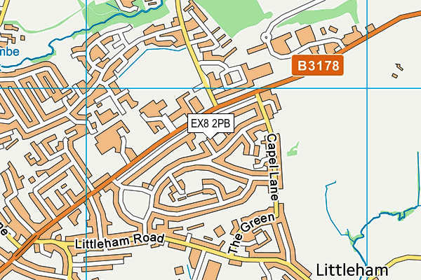 EX8 2PB map - OS VectorMap District (Ordnance Survey)