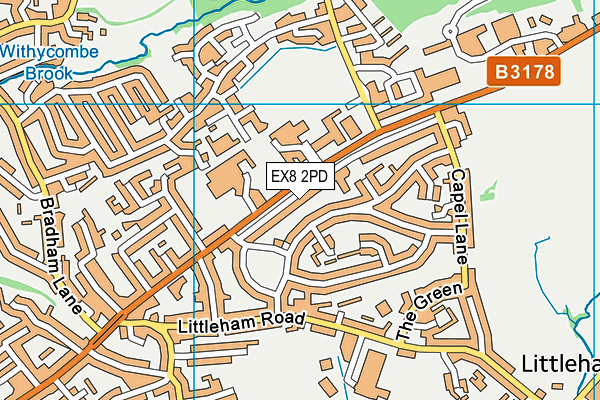 EX8 2PD map - OS VectorMap District (Ordnance Survey)