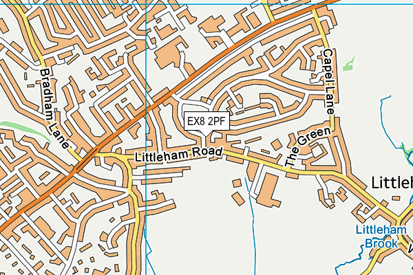 EX8 2PF map - OS VectorMap District (Ordnance Survey)