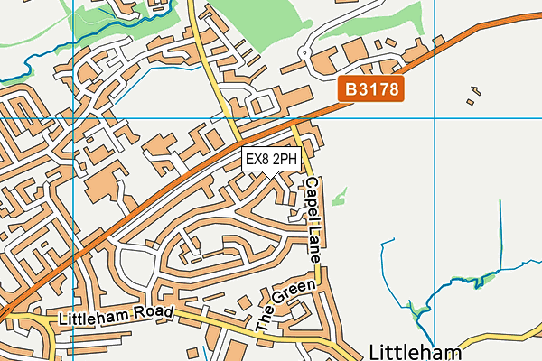 EX8 2PH map - OS VectorMap District (Ordnance Survey)