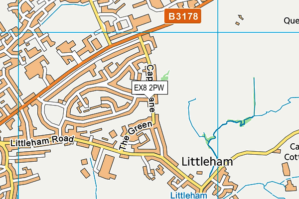 EX8 2PW map - OS VectorMap District (Ordnance Survey)